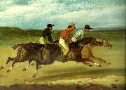 charles emile callande course de chevaux montes France oil painting artist